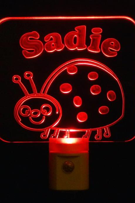 Kids Personalized Lady Bug Night Light, Customize with name-Free Shipping to US