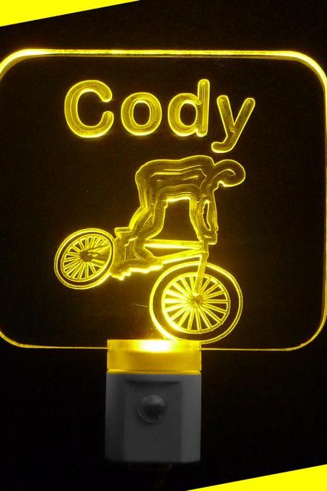 Personalized LED BMX Bike Rider Night Light, Personalized with Name