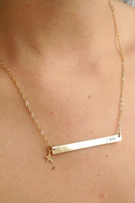 Gold Necklace, Nameplate Necklace, Personalized Necklace, Gold Nameplate Necklace, Custom Necklace - Gold Filled Necklace B003
