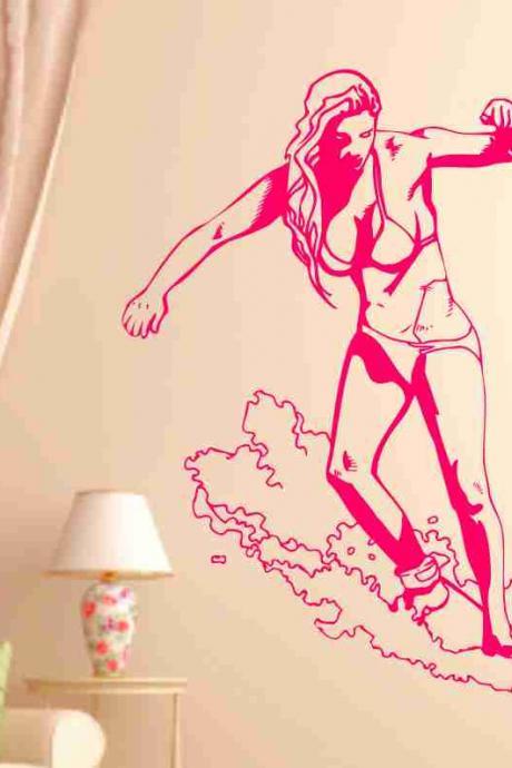 Surfer Girl Version 101 Vinyl Wall Decal Sticker Wall Art Graphic