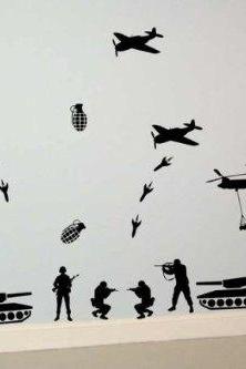 Army War Package Decal Sticker Wall Decal Art