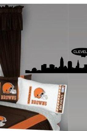 Cleveland City Skyline With Blimp Decal Sticker Wall