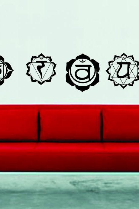 Seven Chakra's Set Wall Decal Sticker