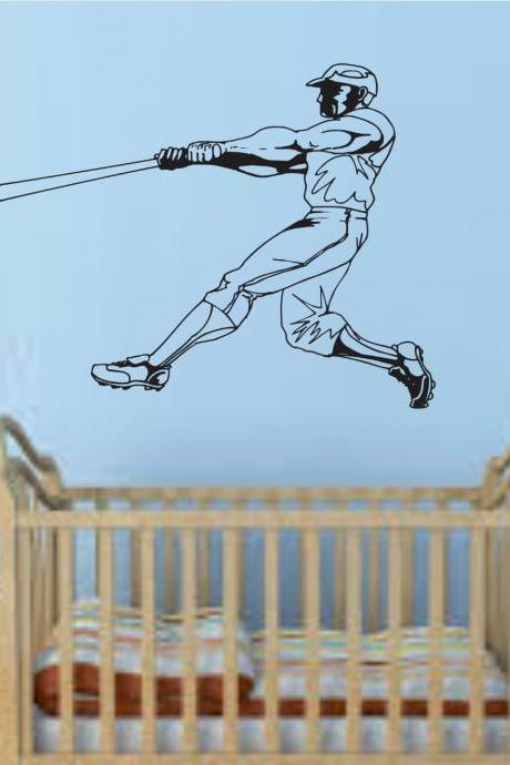 Baseball Player Version 106 Wall Vinyl Wall Decal Sticker Art Sports Kid Children Ball Nursery Boy Teen Homerun