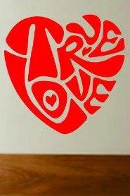 True Love Heart Wall Decal Sticker Vinyl Beautiful Quote Words