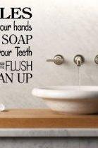 Wall Decal Quotes - Bathroom Rules Decal Sticker Wall Art Graphic Room
