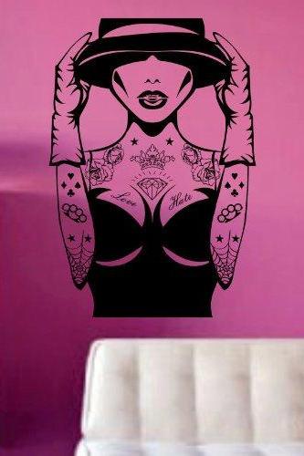 Retro Pin Up Girl Version 103 Wall Decal Sticker