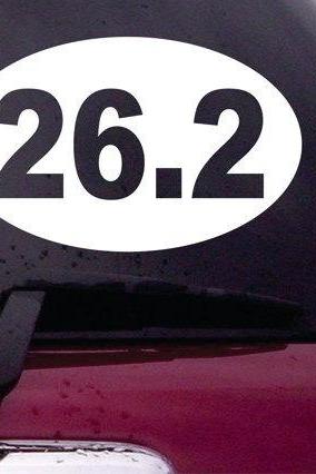 26.2 Marathon Running Euro Oval Decal Sticker Vinyl Decal Sticker Art Graphic Stickers Laptop Car Window