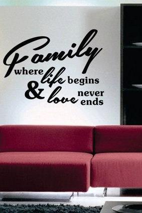 Wall Decal Quotes - Family where Life Begins Quote Wall Decal Sticker Teen Room Decor