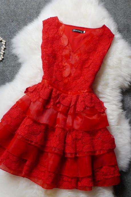 fashion Lace embroidered organza dress