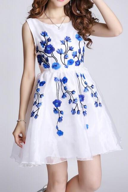 Embroidery embroidered dress AX073004AX 