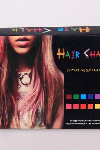 New Style Non-Toxic 12 Color Hair Chalk Color Dye Pastel Chalk