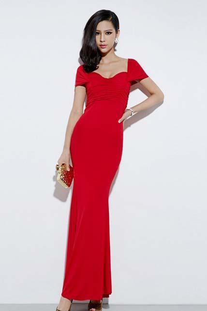 Sexy And Elegant Off Shoulder Red Mermaid Dress for Prom