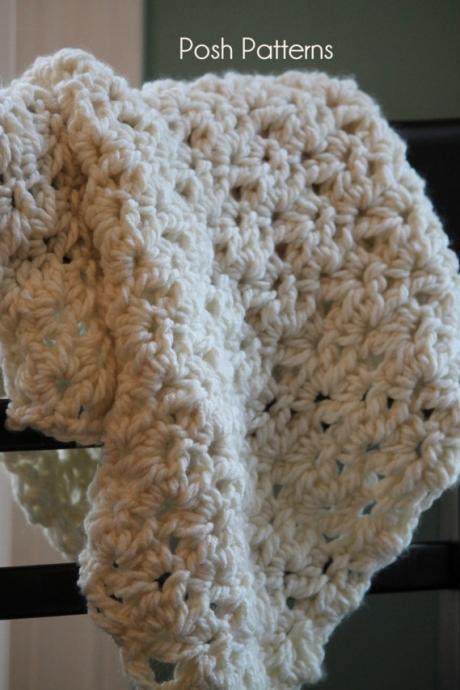 Crochet Pattern Easy Baby Blanket - Elegant Baby Wrap - PDF 313