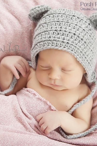 Crochet Hat Pattern - Baby Mouse Bonnet Pattern - Pixie Hat Crochet Pattern - Newborn to Adult Sizes - PDF 374