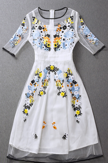 Embroidered Dress Ax080803ax