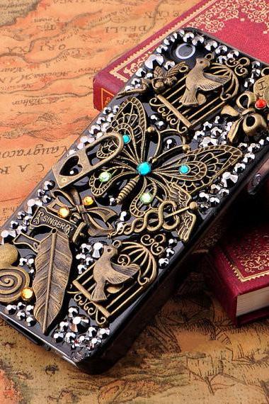 vintage butterfly case iphone 4/4s/5/5s/5c,samsung s3/s4 case, samsung note 2/note 3 case
