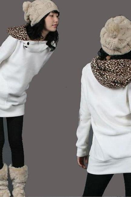 Leopard Hoodies Sweatshirt Parka Coats