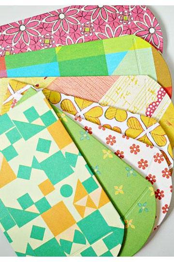 6 mini pattern paper envelope / pack 