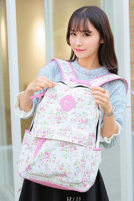 Sweet Floral Print Backpack, Backpack for girls