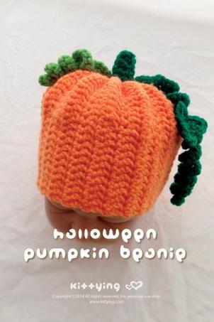 Crochet Pattern Halloween Pumpkins Beanie - Chart &amp;amp;amp; Written Pattern