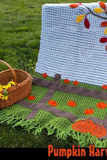 Pumpkin Harvest Afghan Crochet Pattern