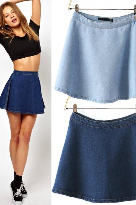 Mini Short Women Skirt Denim Skirt Cowgirl Grunge Style Jean Skirts High Waist Summer Wear Clothing Sd253