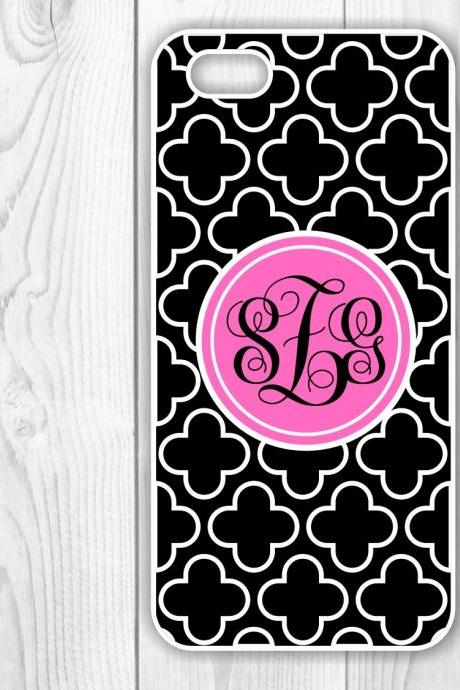 Monogrammed Black Lace Iphone 5 Case -Iphone 4 Case - Samsung Galaxy Case