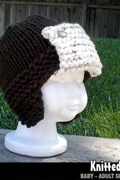 Knitted Aviator Hat for the Family Knitting Pattern