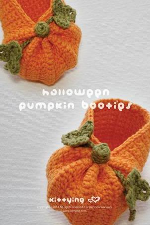 Halloween Pumpkins Baby Booties Crochet Pattern, Pdf - Chart &amp;amp;amp; Written Pattern