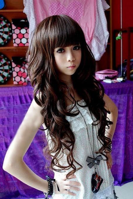 Trendy Style Fashion Long Curly Wave Cosplay Women Girl Hair Full Wig Wigs