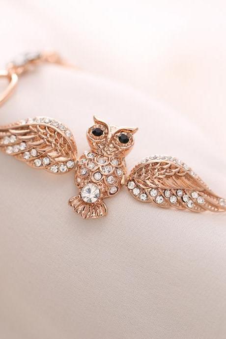 Fashionable owl diamond bracelet UY090301BM