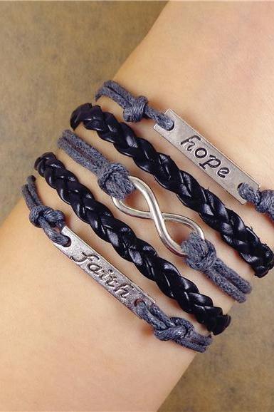 Personalized Faith Bracelet, Hope Bracelet, Infinity Bracelet, Friendship Bracelet, Birthday Gift, Christmas Gift
