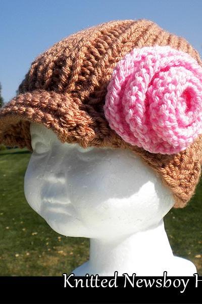 Quick & Easy Knitted Newsboy Hat for Girls Knitting Pattern