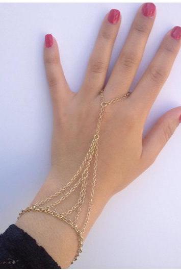 Rouelle SPIRIT Handpiece: Hand-piece, bracelet, ring-bracelet, slave bracelet, slave chain, hand chain