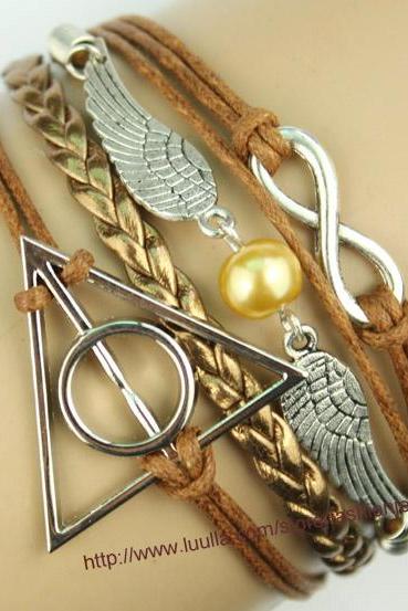 Infinity Bracelet,Harry Potter Bracelet, Harry Potter Snitch Bracelet, gold bead bracelet,Gift For Girl Friend,Boy Friend