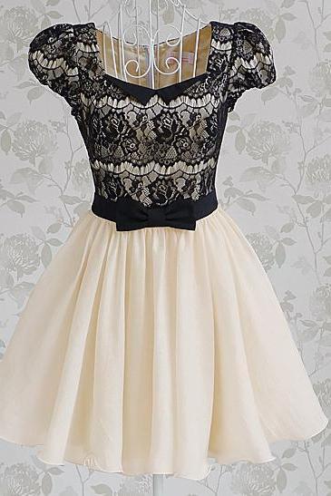 Diamond Bow Lace Dress #UV091601SU