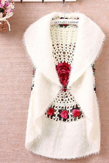 Fashion Embroidered Knit Cardigan Jacket Ax091810ax