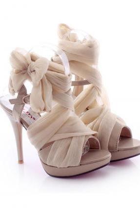 High-Heeled Fashion Sandals Lace Straps #092113KU