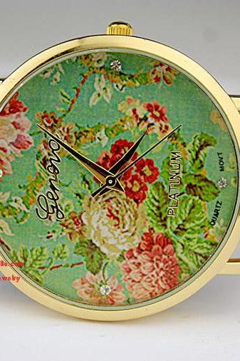 Original Freeforme Floral Watch, Vintage Style Leather Watch, Women Watches, Unisex Watch, Boyfriend Watch,