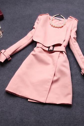 Women's Fashion Long-sleeved Windbreaker Coat Ax092302ax