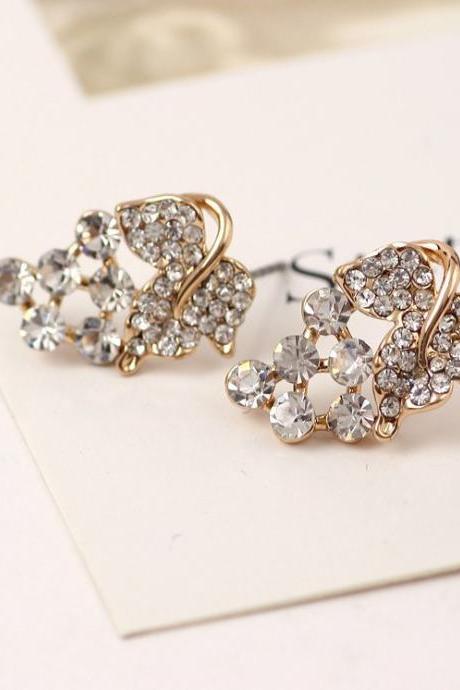 *Free Shipping* New Hot Sales Gold Plate Small Mix Order Wholesales Grapes Drill Trendy Food Zinc Jewelry Women Stud Earrings