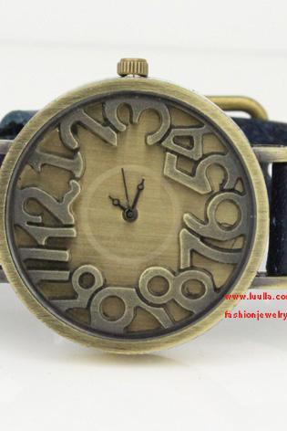 Men's leather watch, fashion steampunk watch, best gift for boyfriend - Leather Wrist Watch