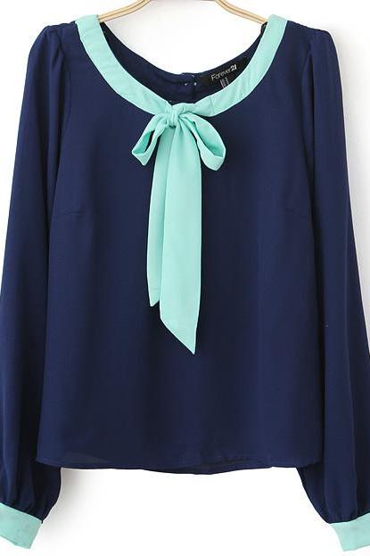 The Color Of The Long Sleeve Chiffon Bows #092505gu