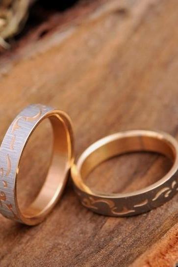 2 Rings- Engraving Rings, Wedding Bands Couple Rings, Lovers Rings, His And Hers Promise Ring Sets, Wedding Rings, Matching Couple Ring