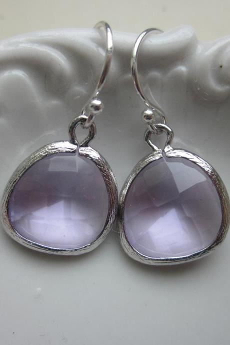 Lavender Earrings Silver - Sterling Silver Earwires - Purple Earrings - Bridesmaid Earrings - Wedding Earrings