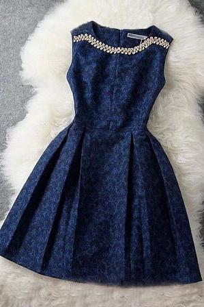 Sweet Embroidered Sleeveless Dress #52089AD
