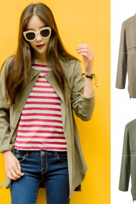 Cardigan Jacket Outerwear Outer Beige Green Khaki Autumn Fall Jumper Stylish Office Casual Women Natural Fit Boxy
