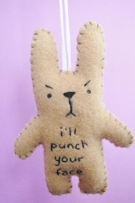 Funny ornaments, I'll punch your face, funny bunny