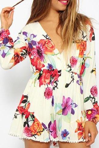 Fashion Floral Cute Jumpsuit Playsuit